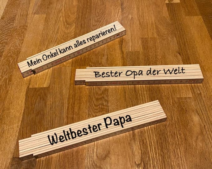 Zollstock personalisiert als Geschenk für Papa und Opa